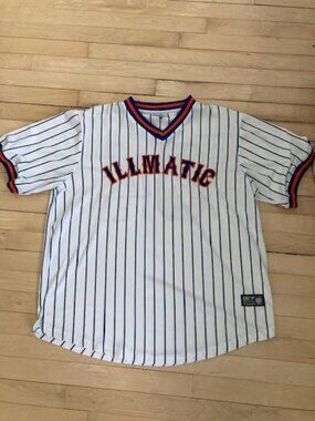 Illmatic Nas Baseball Jersey OKP Pinstripe Hip Hop Shirt Men’s 2XL